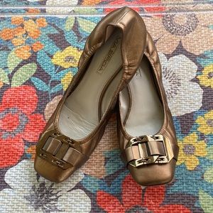 Via Spiga Gold Buckle Flats Size 9